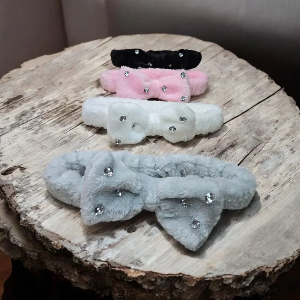 Bling It On Spa Top Bow Headbands with Elastic Band
